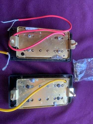 Golden humbucker pickup set - golden,